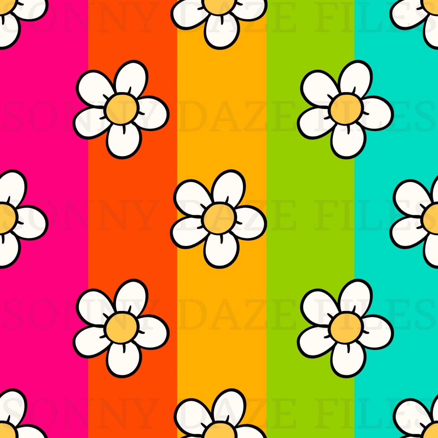 Flowers on stripes