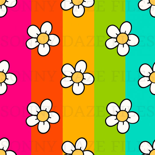 Flowers on stripes