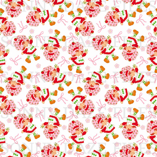 Strawberry girl with bows and flowers