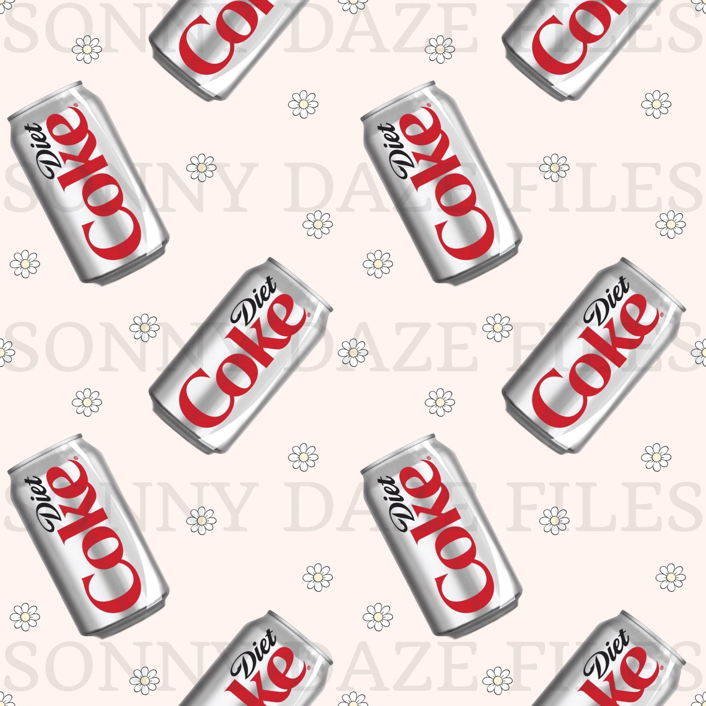 Diet soda with flowers