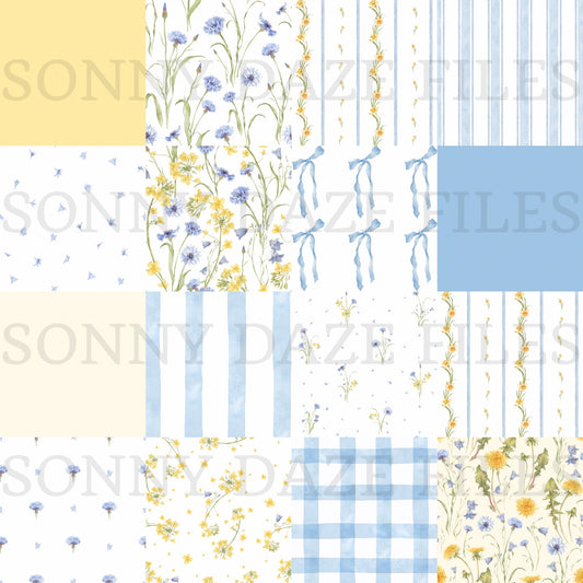 Floral checkered patchwork
