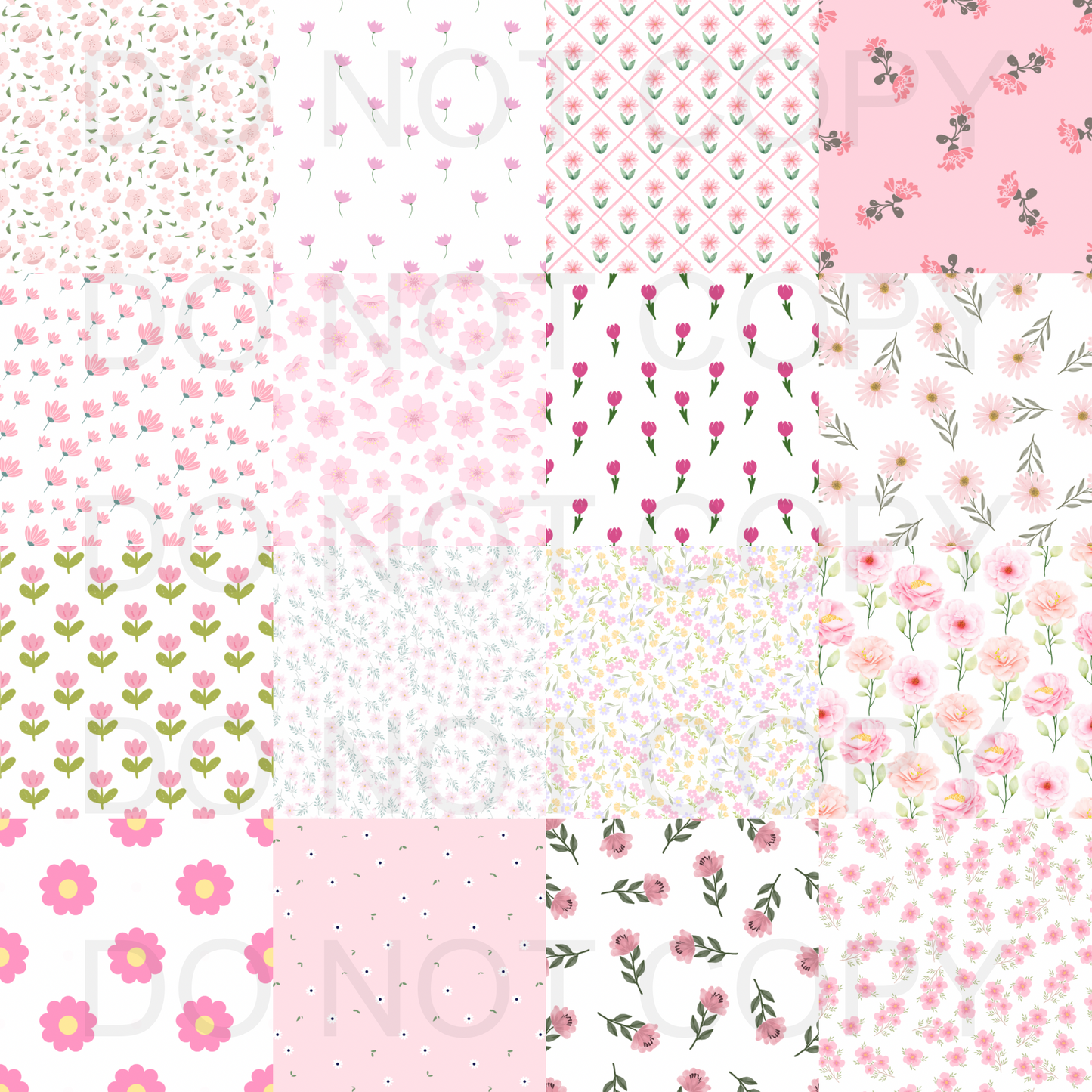 Pink Floral checkered patchwork
