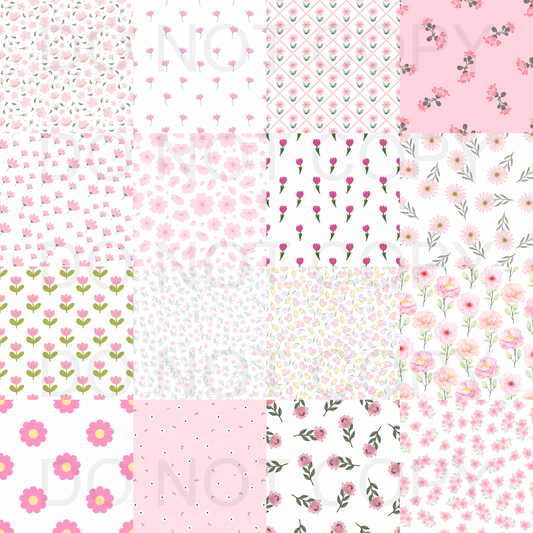 Pink Floral checkered patchwork