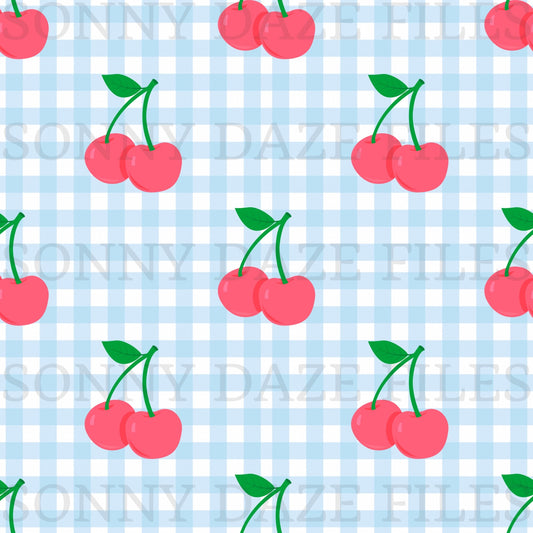 Cherries on gingham