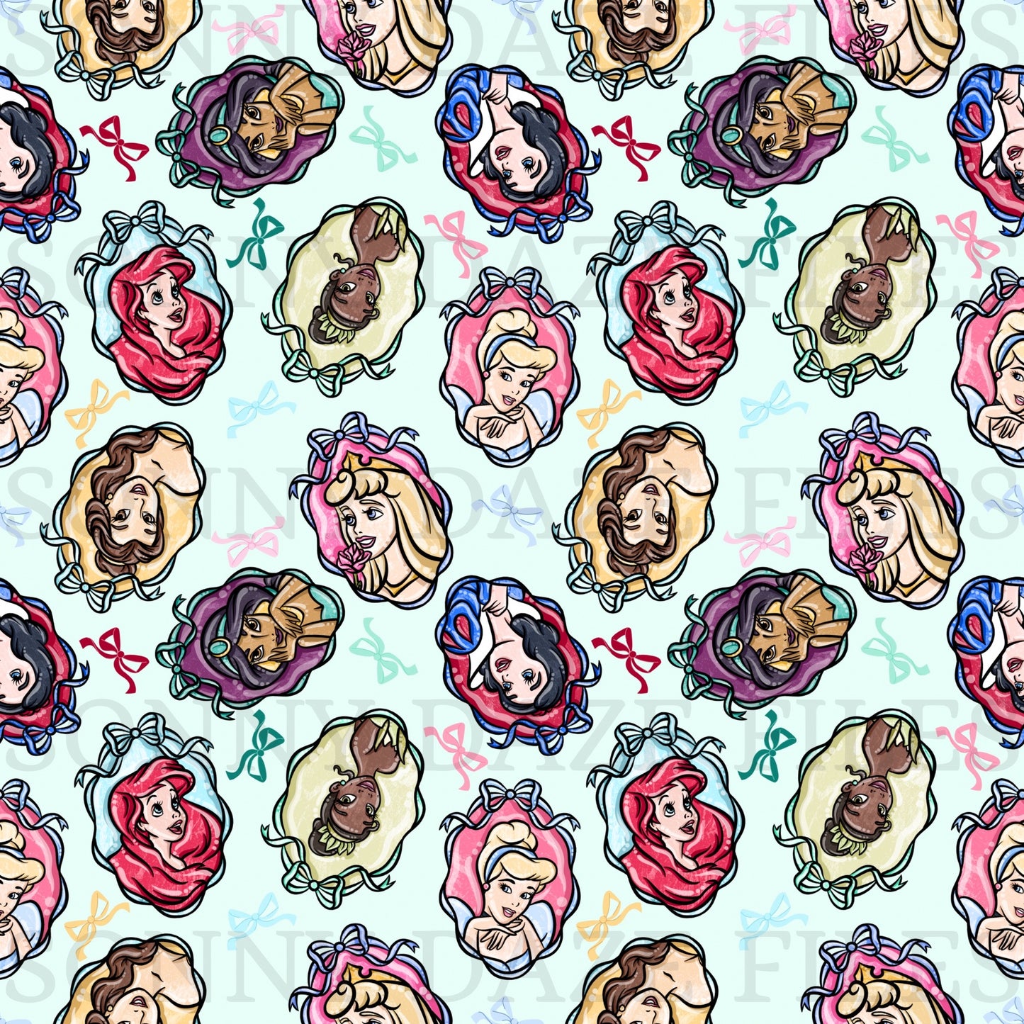 Princess portraits with bows