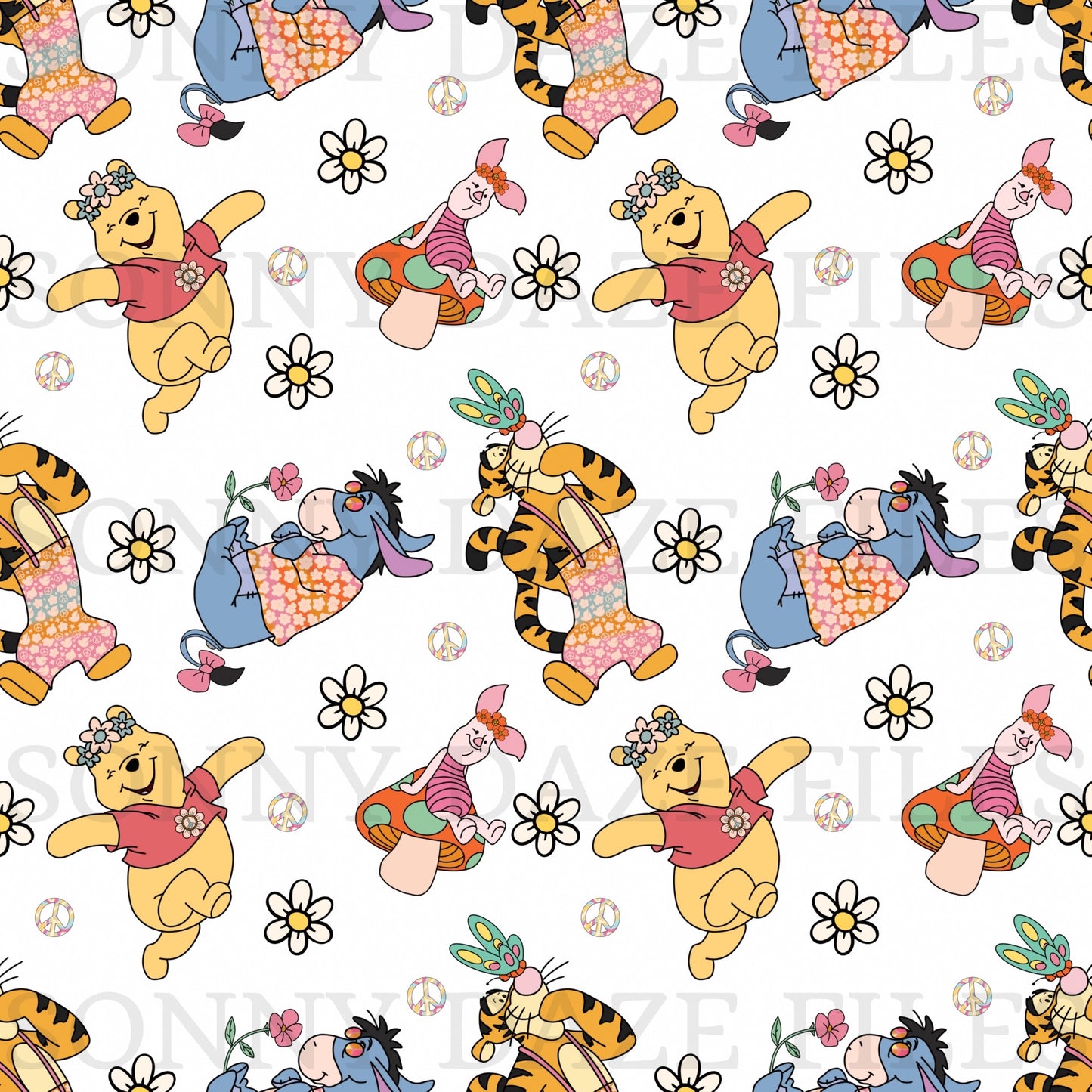 Honey bear & friends groovy