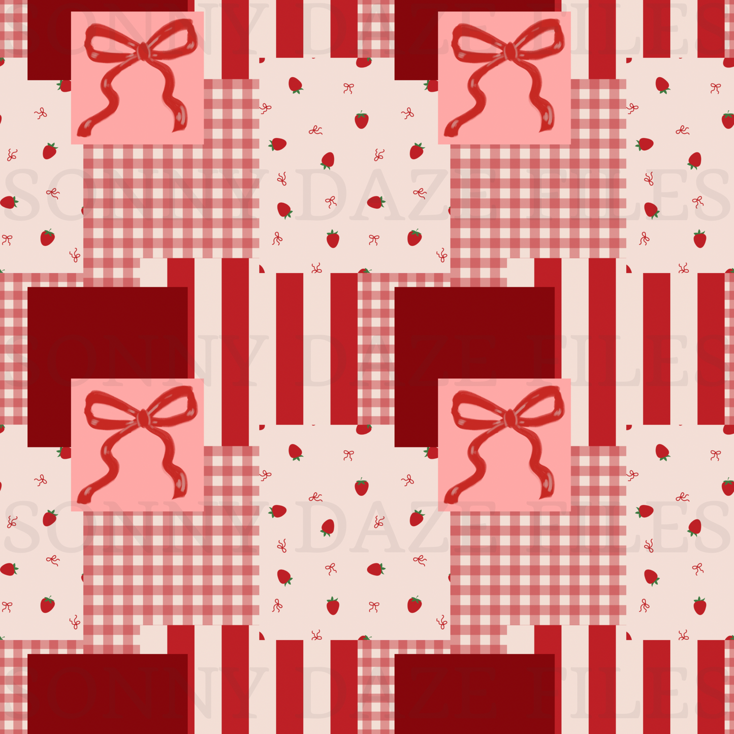 Strawberry coquette patchwork