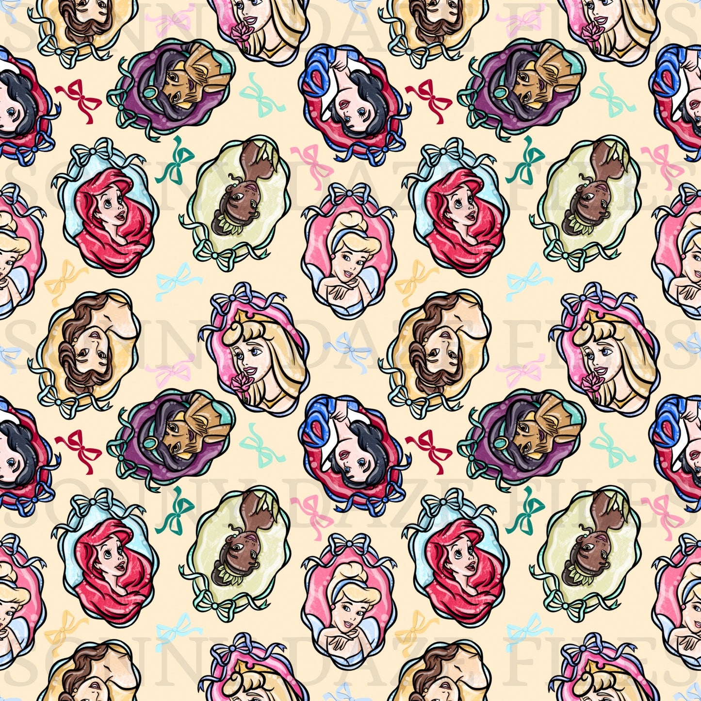 Princess portraits with bows