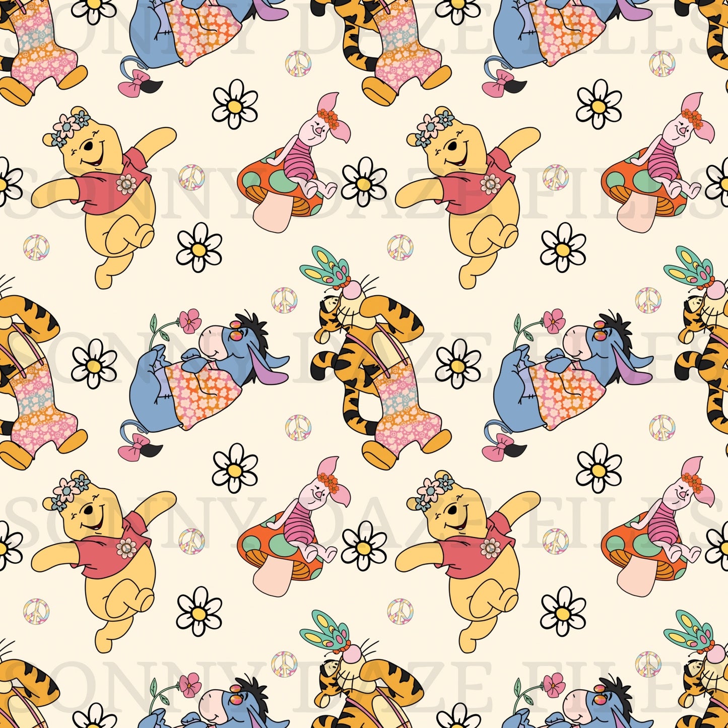 Honey bear & friends groovy