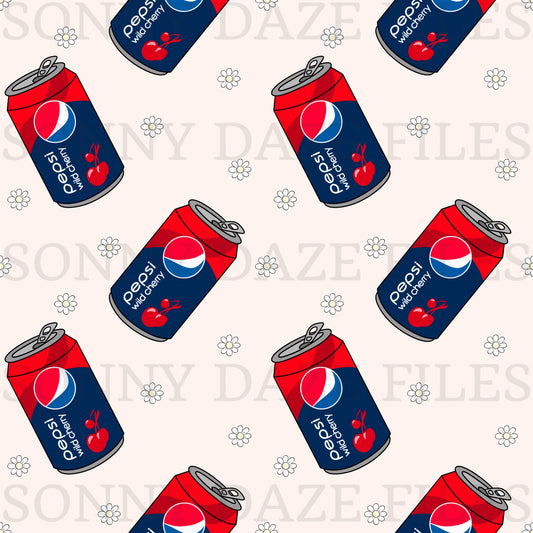 Cherry soda with flowers