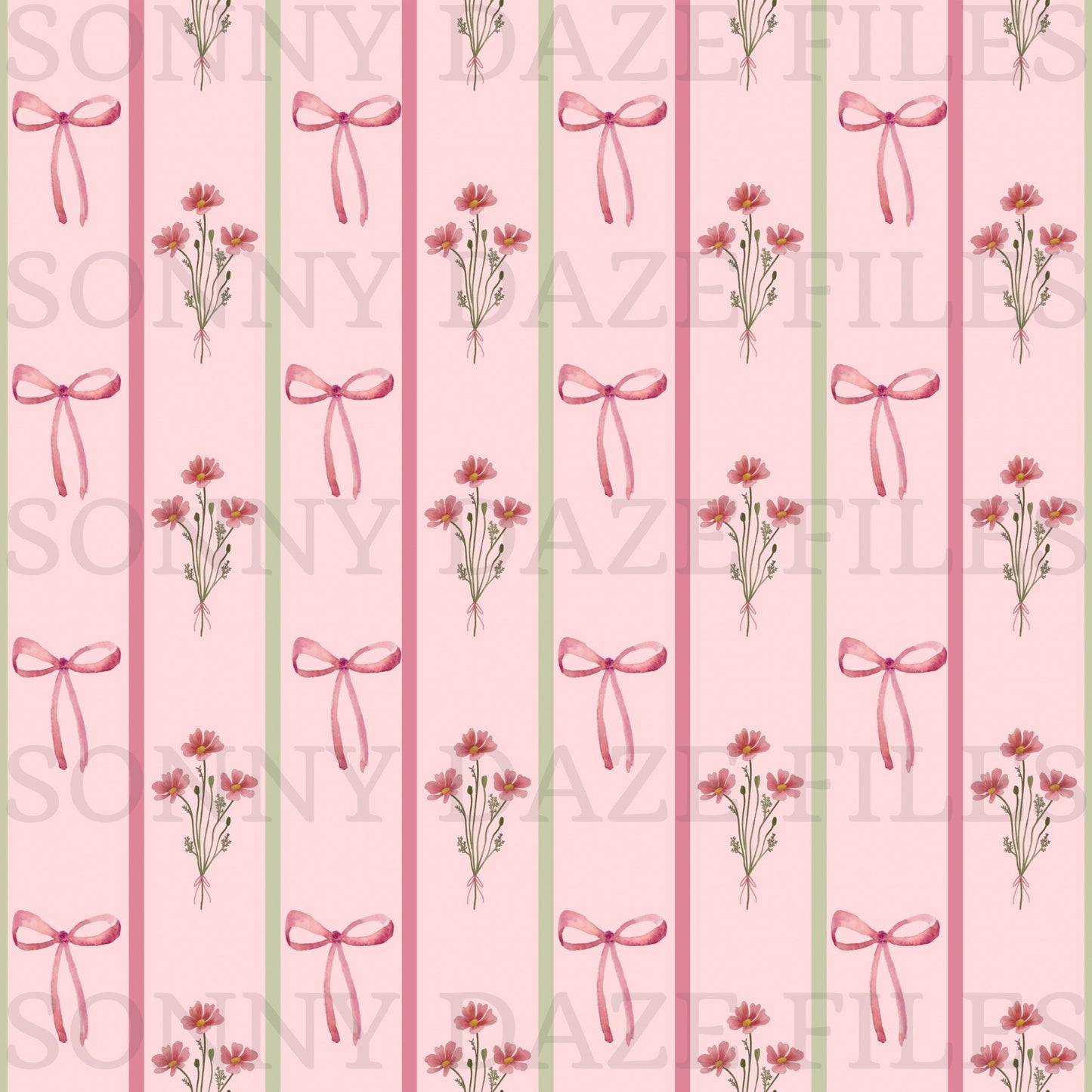 Coquette floral stripes