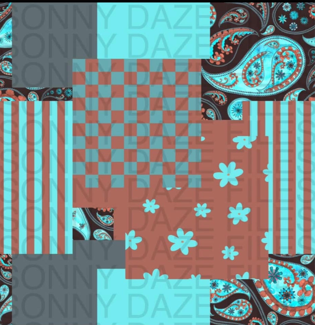 Blue paisley patchwork