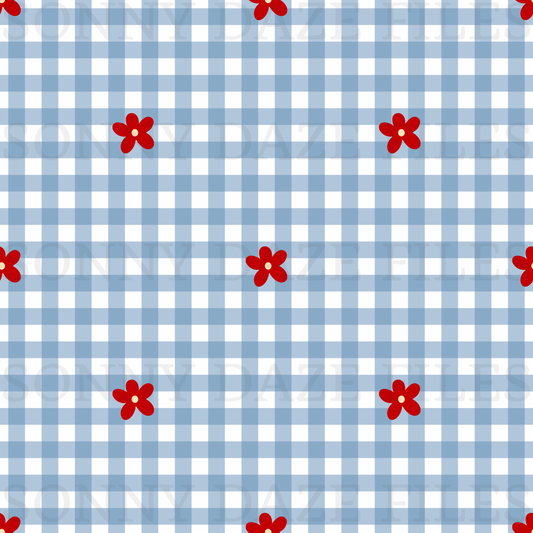 FOJ flowers on gingham