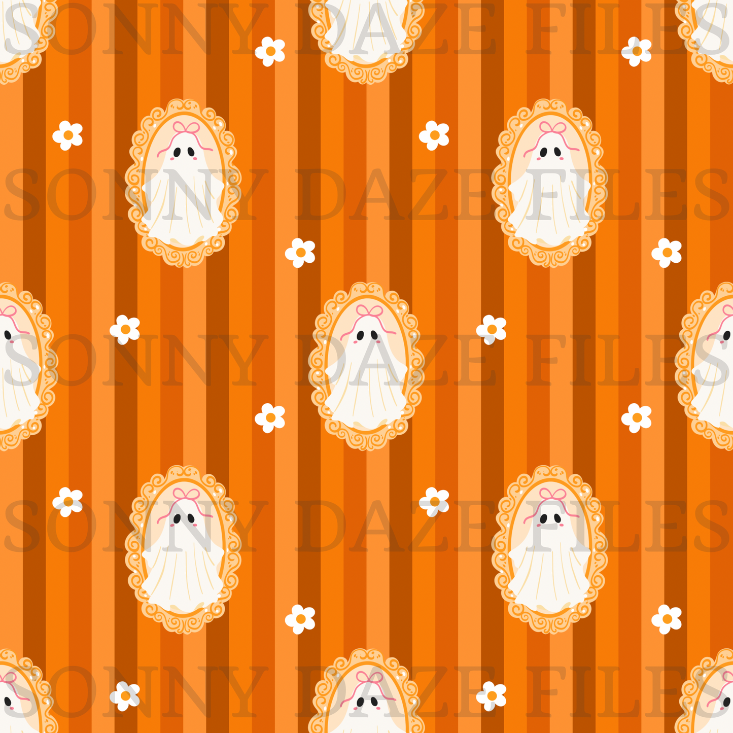 Girly ghost frames on stripes