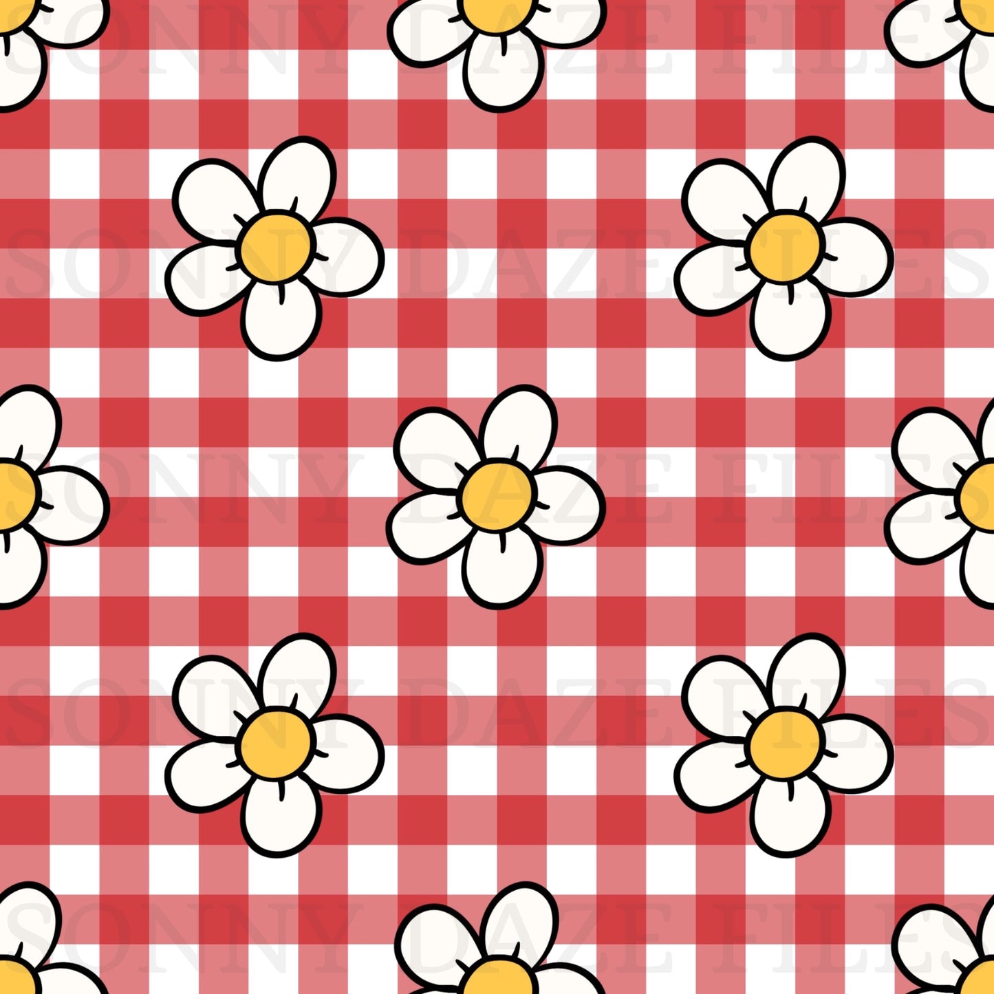 Flowers on gingham