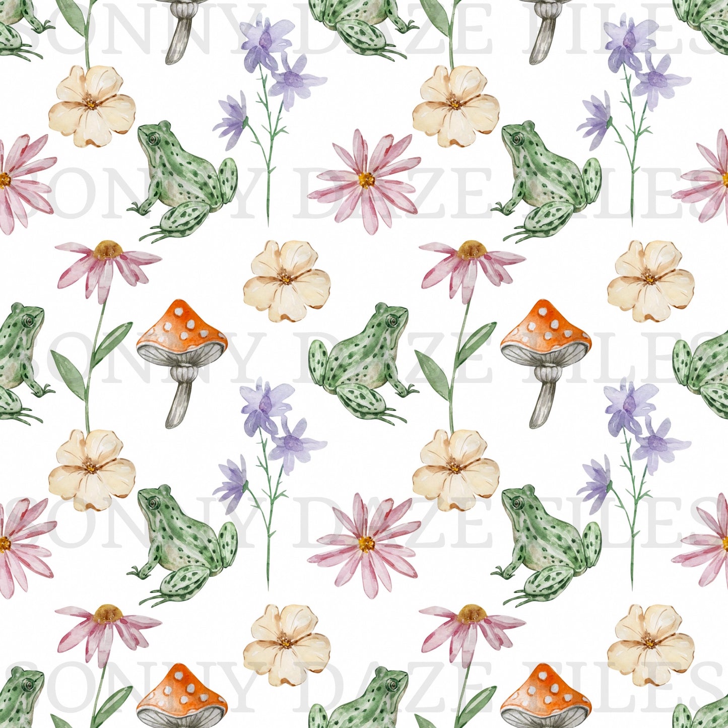 Frogs and flowers