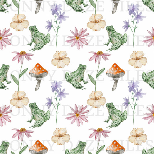 Frogs and flowers