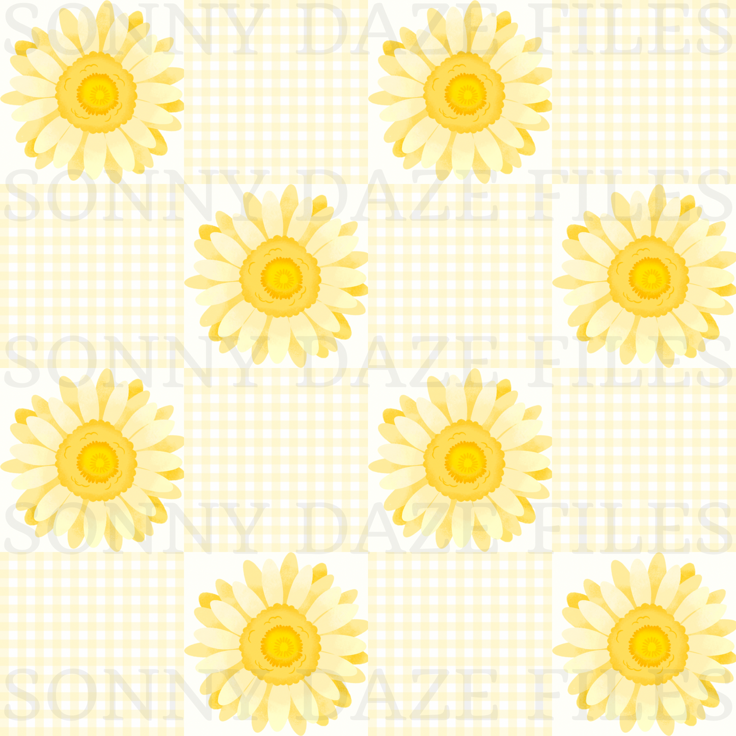 Flower gingham checkered