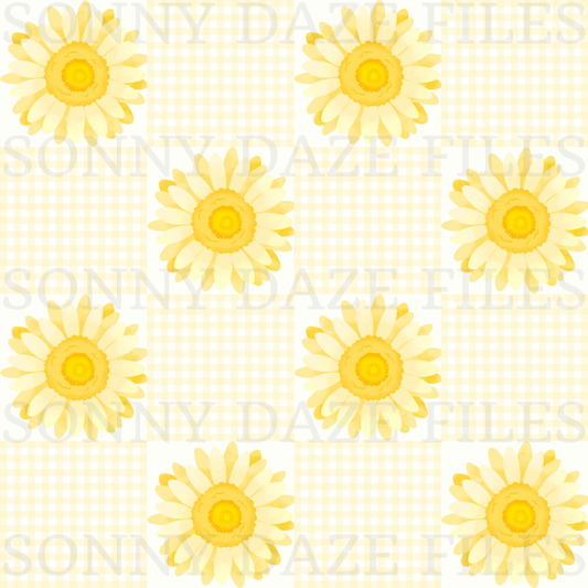 Flower gingham checkered