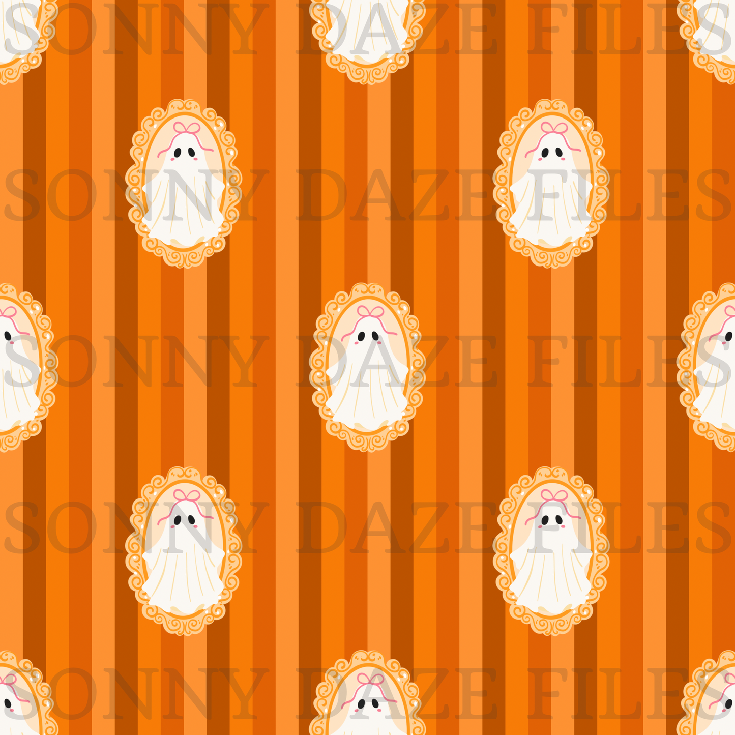 Girly ghost frames on stripes