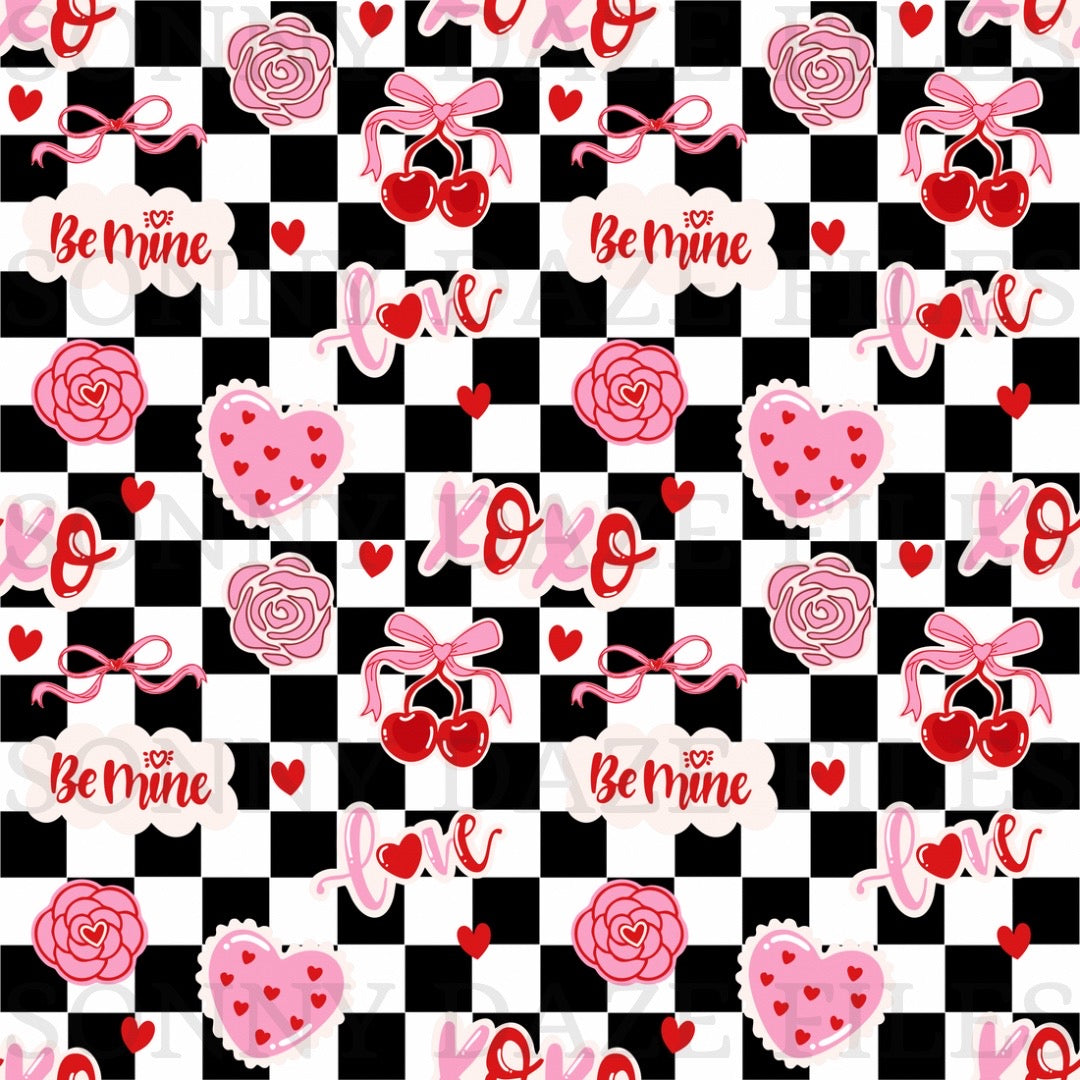 Valentines day checkered