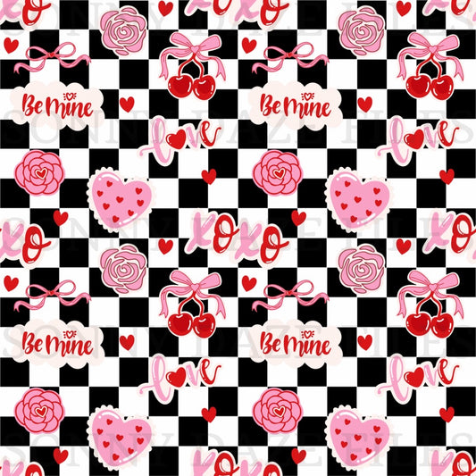 Valentines day checkered