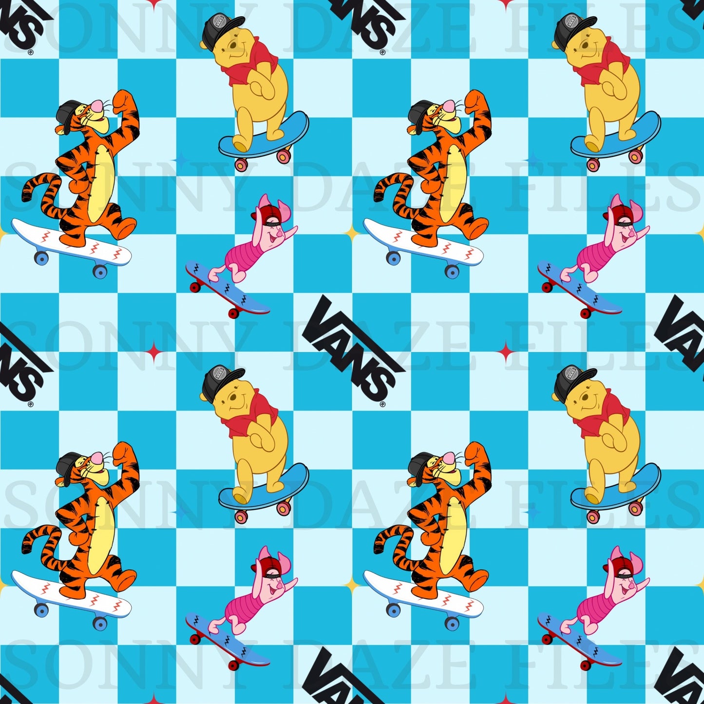 Honey bear and friends skateboarding