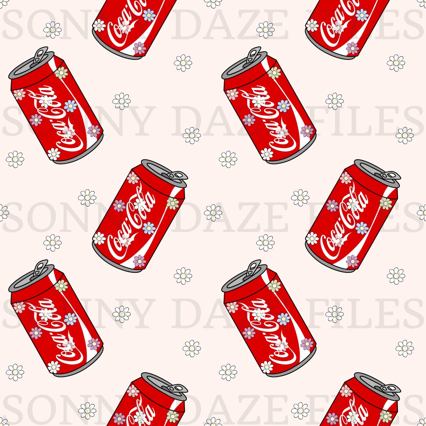 Red soda with flowers on can