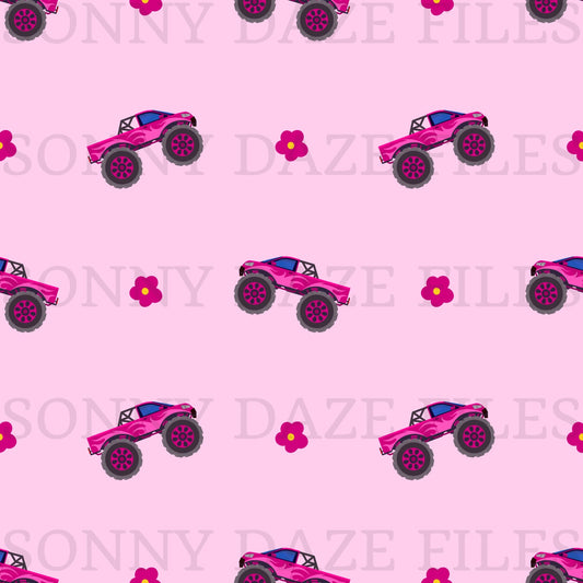 Pink monster trucks