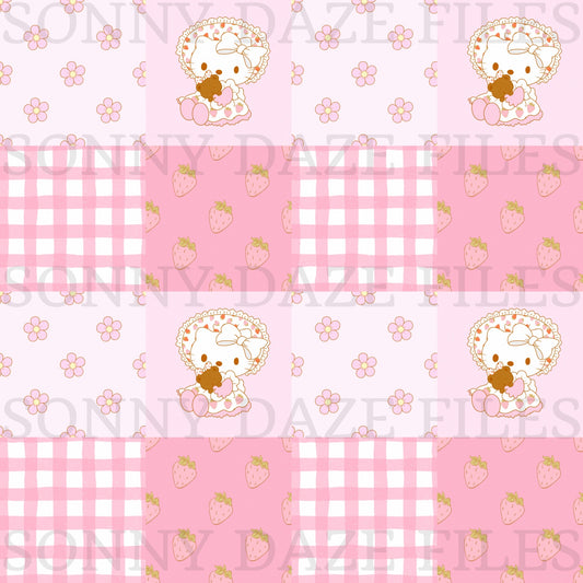 Kitty checkered patchwork
