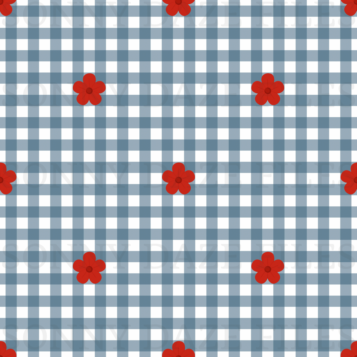 FOJ flowers on gingham