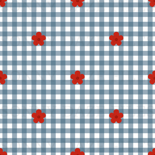 FOJ flowers on gingham