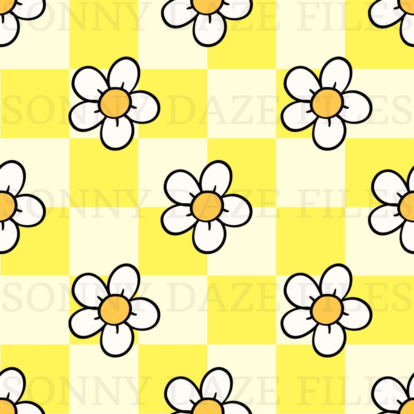 Flowers on checkered
