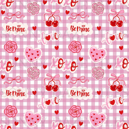 Valentines day pink gingham