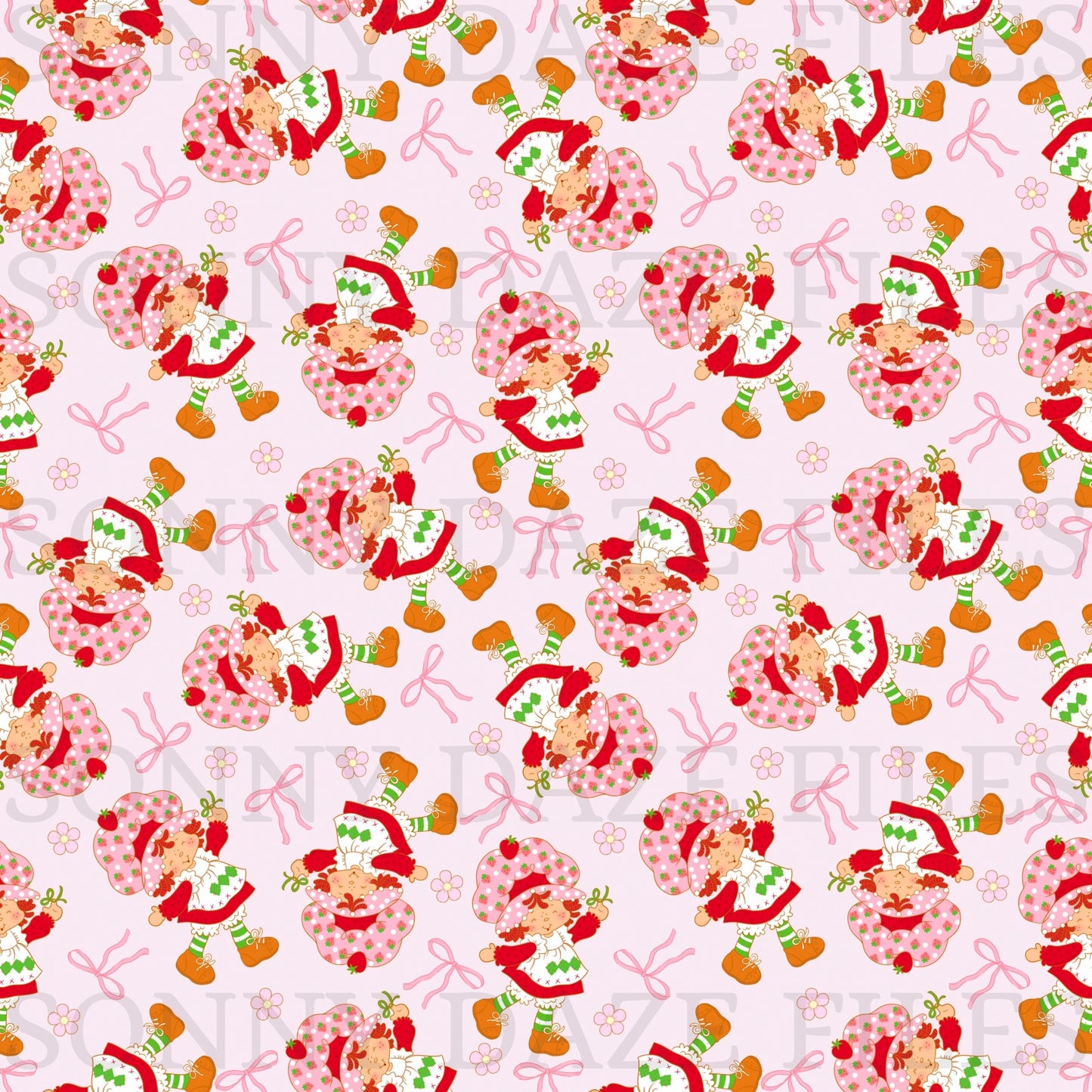 Strawberry girl with bows and flowers