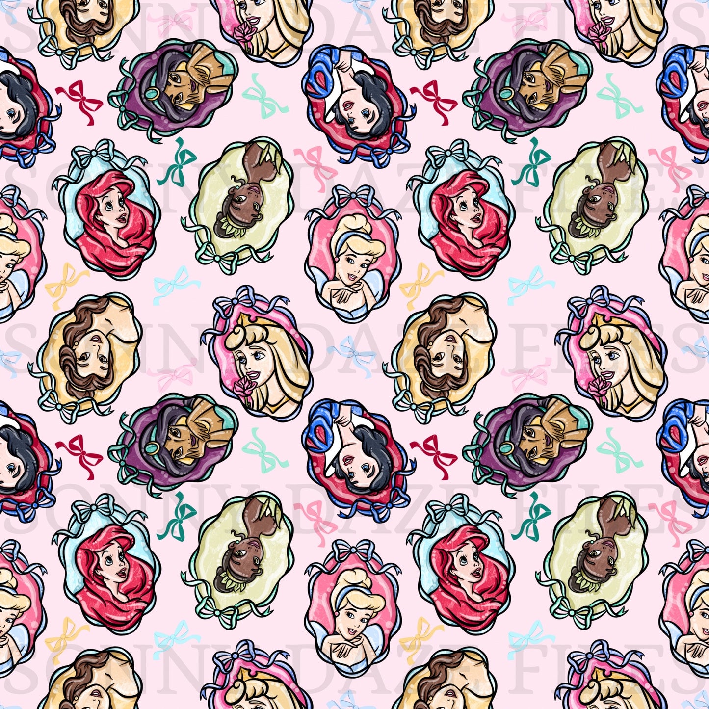 Princess portraits with bows