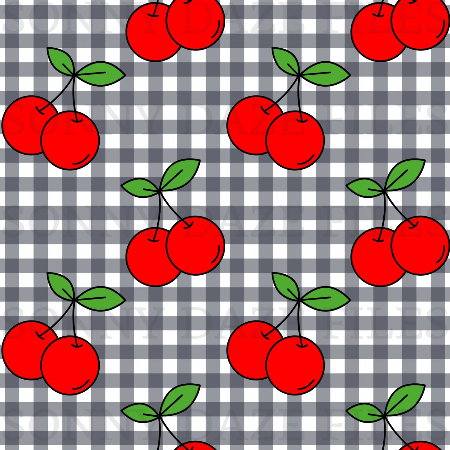 Cherries on gingham