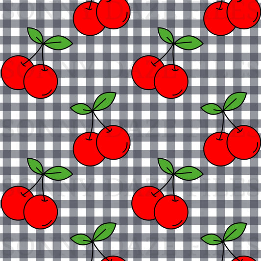 Cherries on gingham