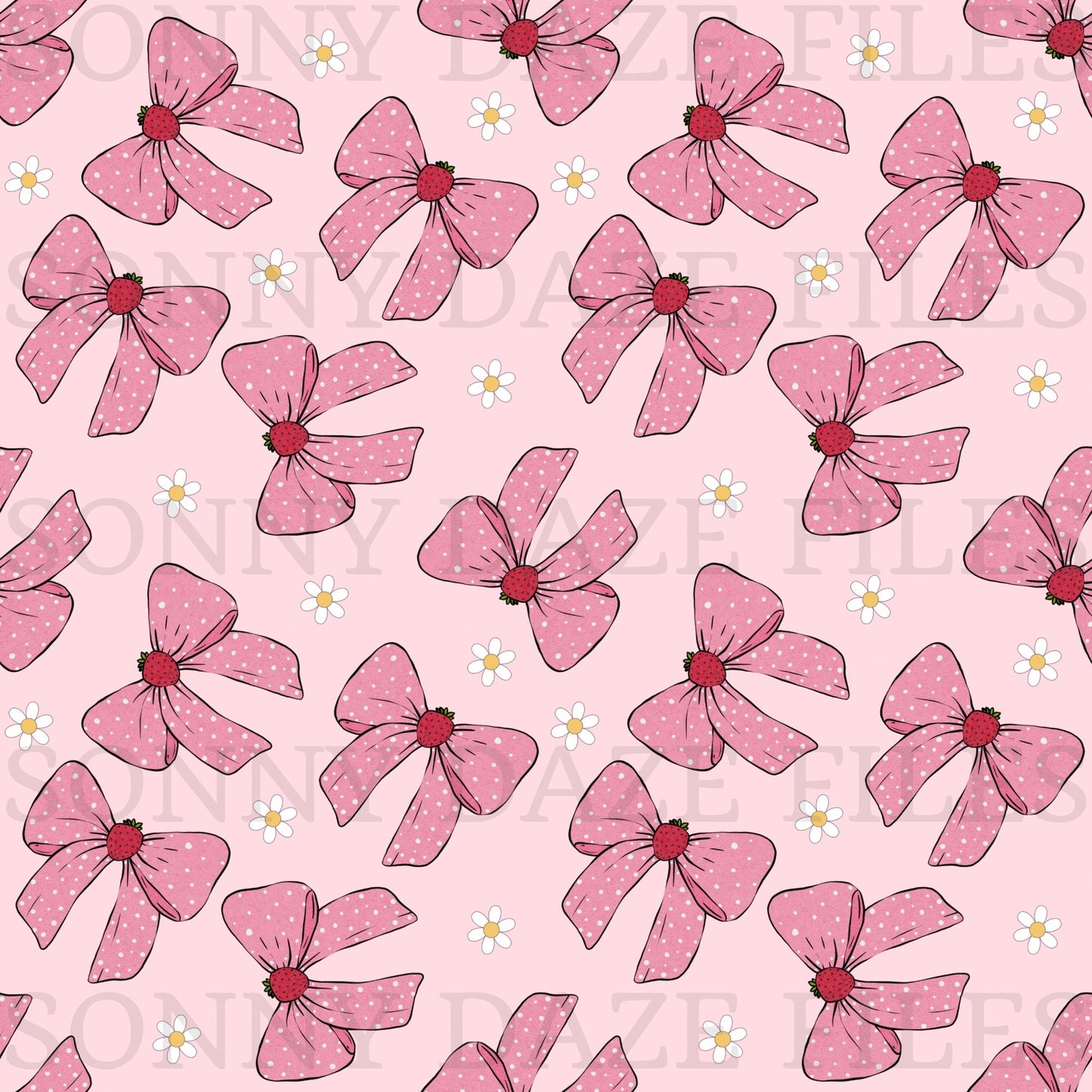 Strawberry bows with daisies