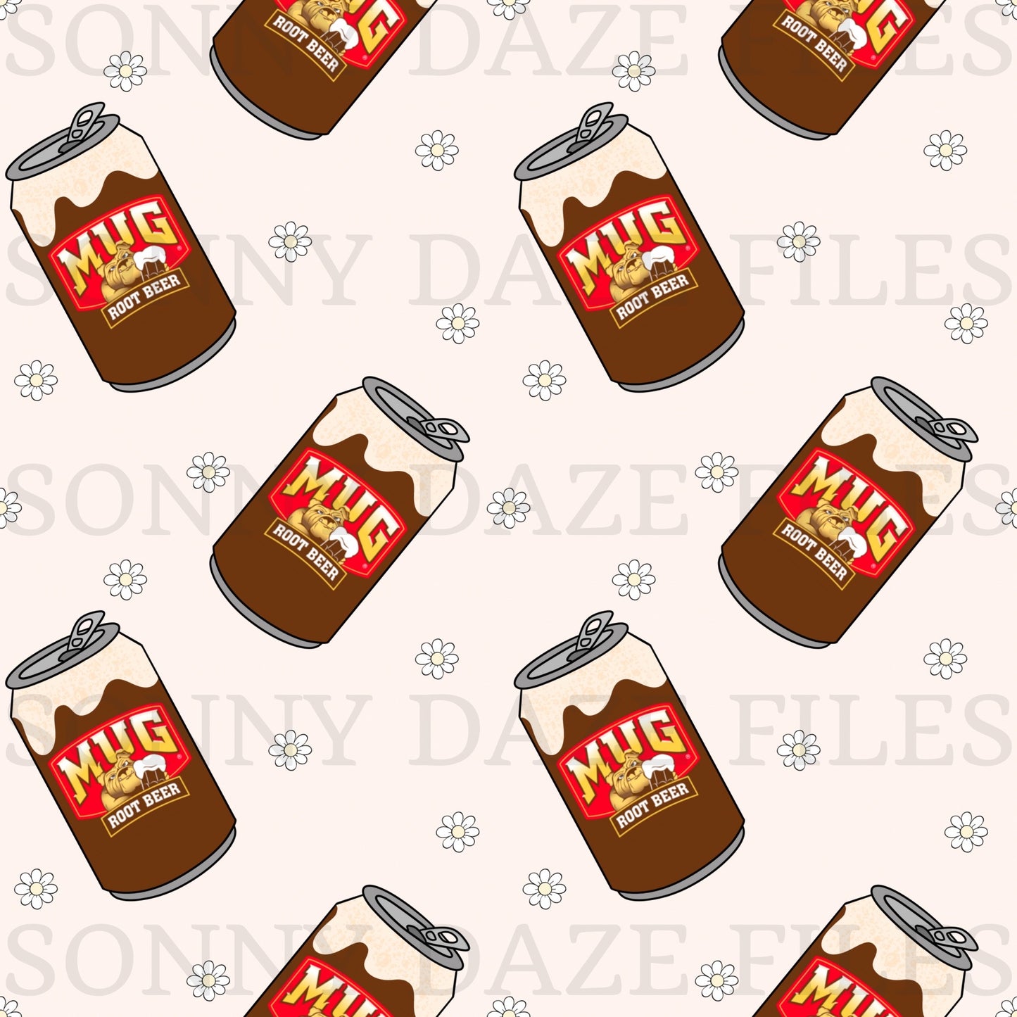 Root beer soda with flowers