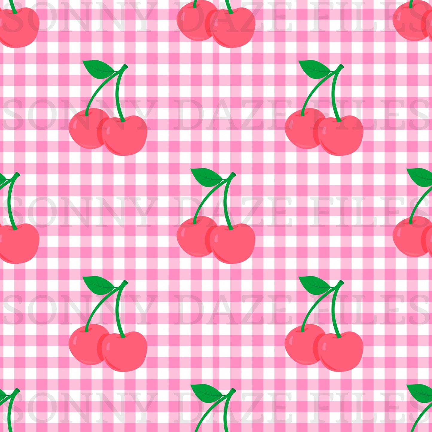 Cherries on gingham