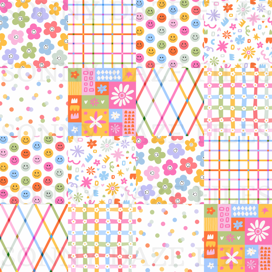 Bright checkered patchwork