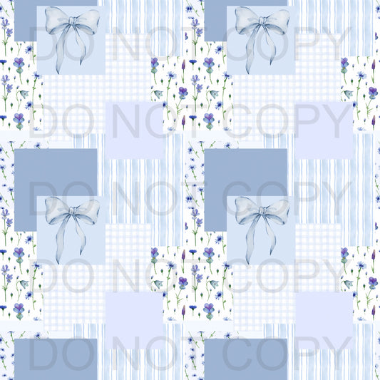 Blue floral patchwork