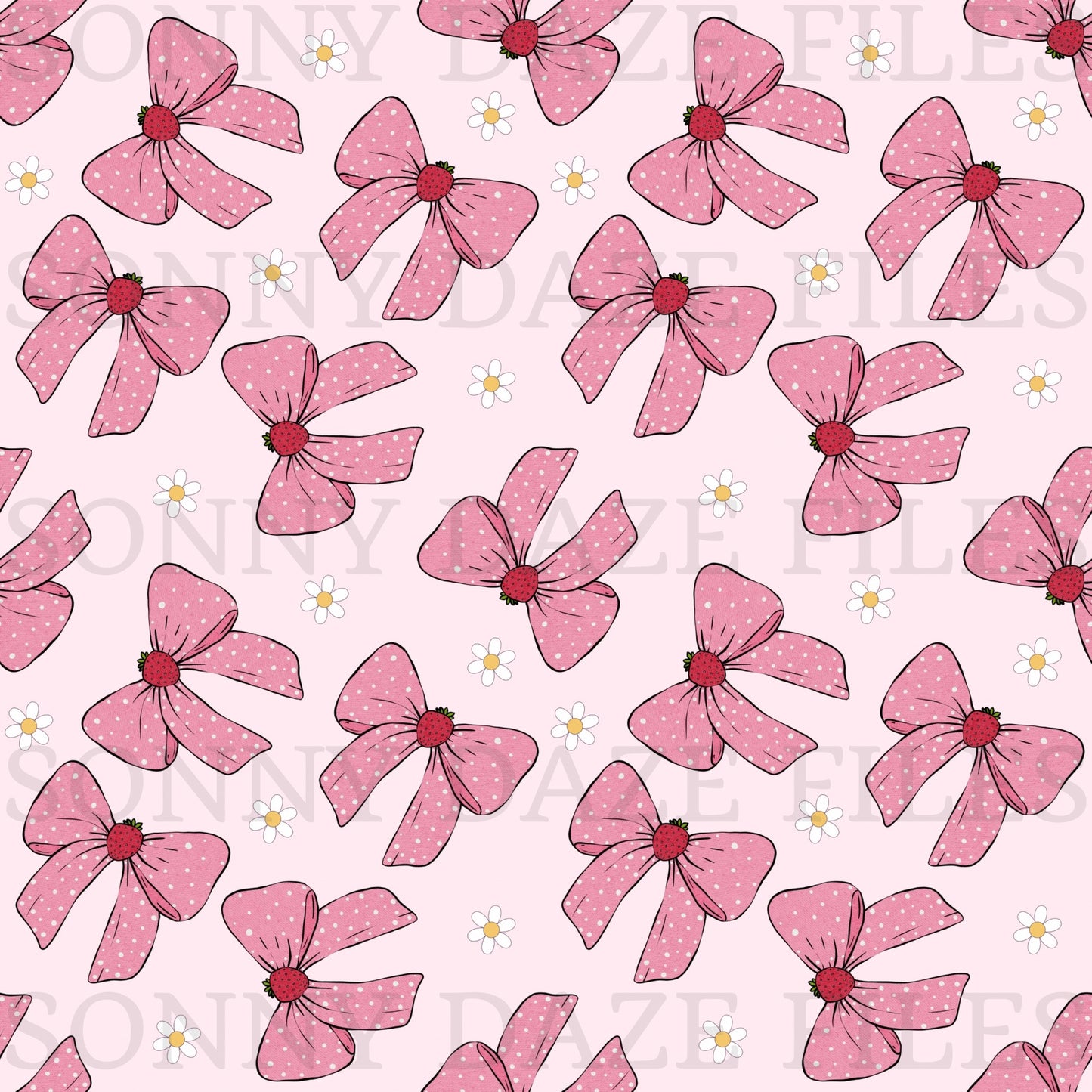 Strawberry bows with daisies