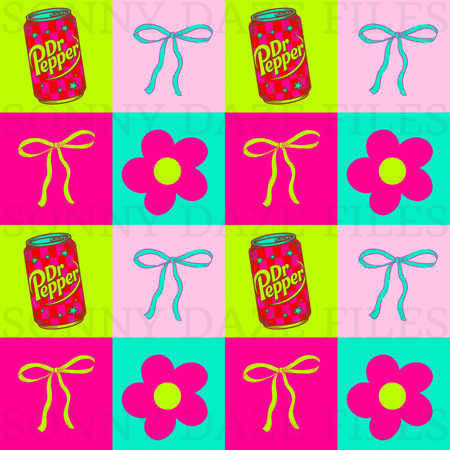 Soda flower coquette checkered