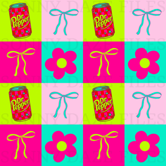 Soda flower coquette checkered