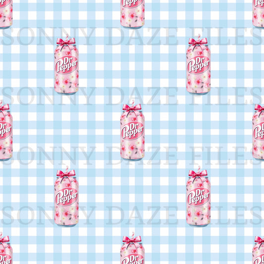 Coquette floral soda on gingham