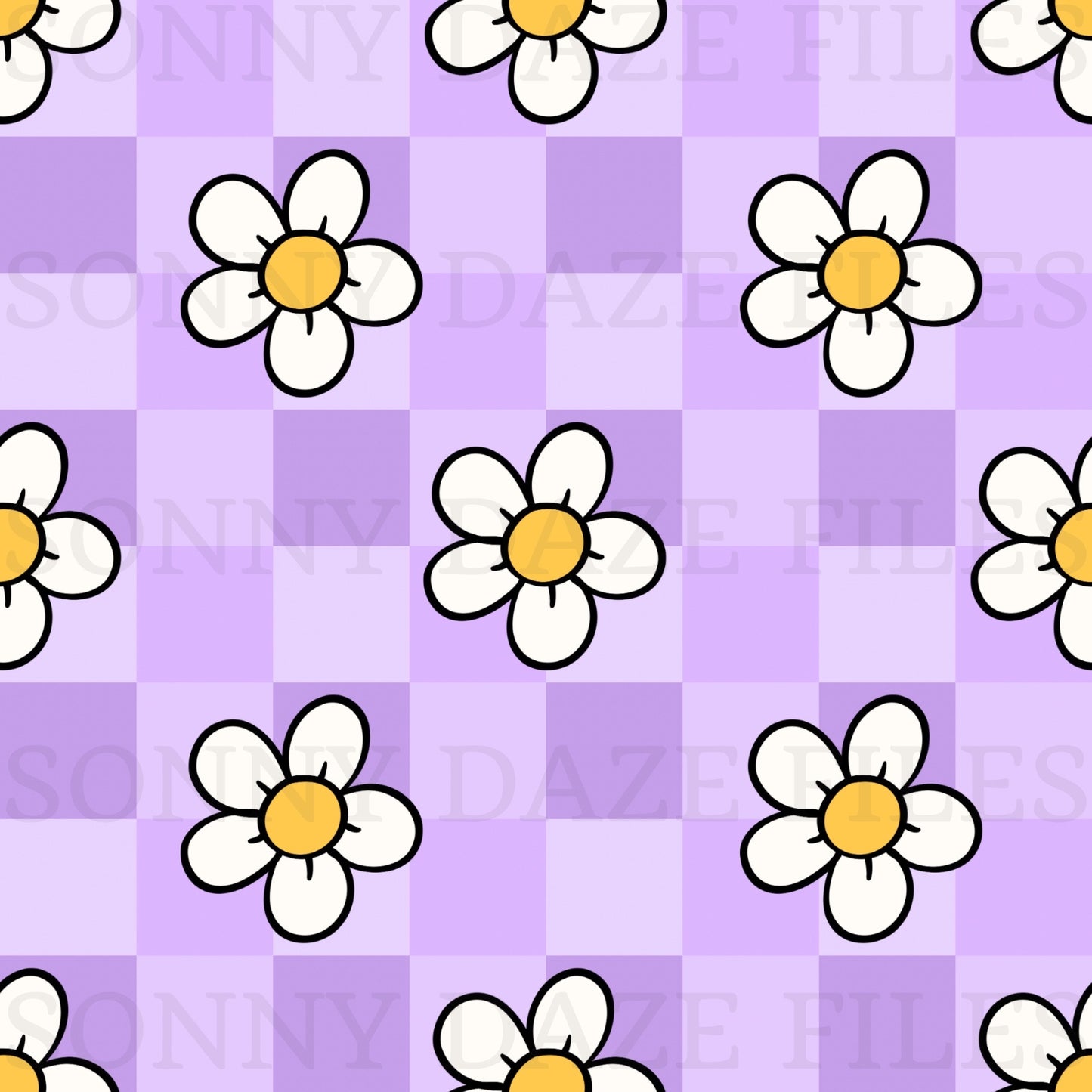 Flowers on checkered