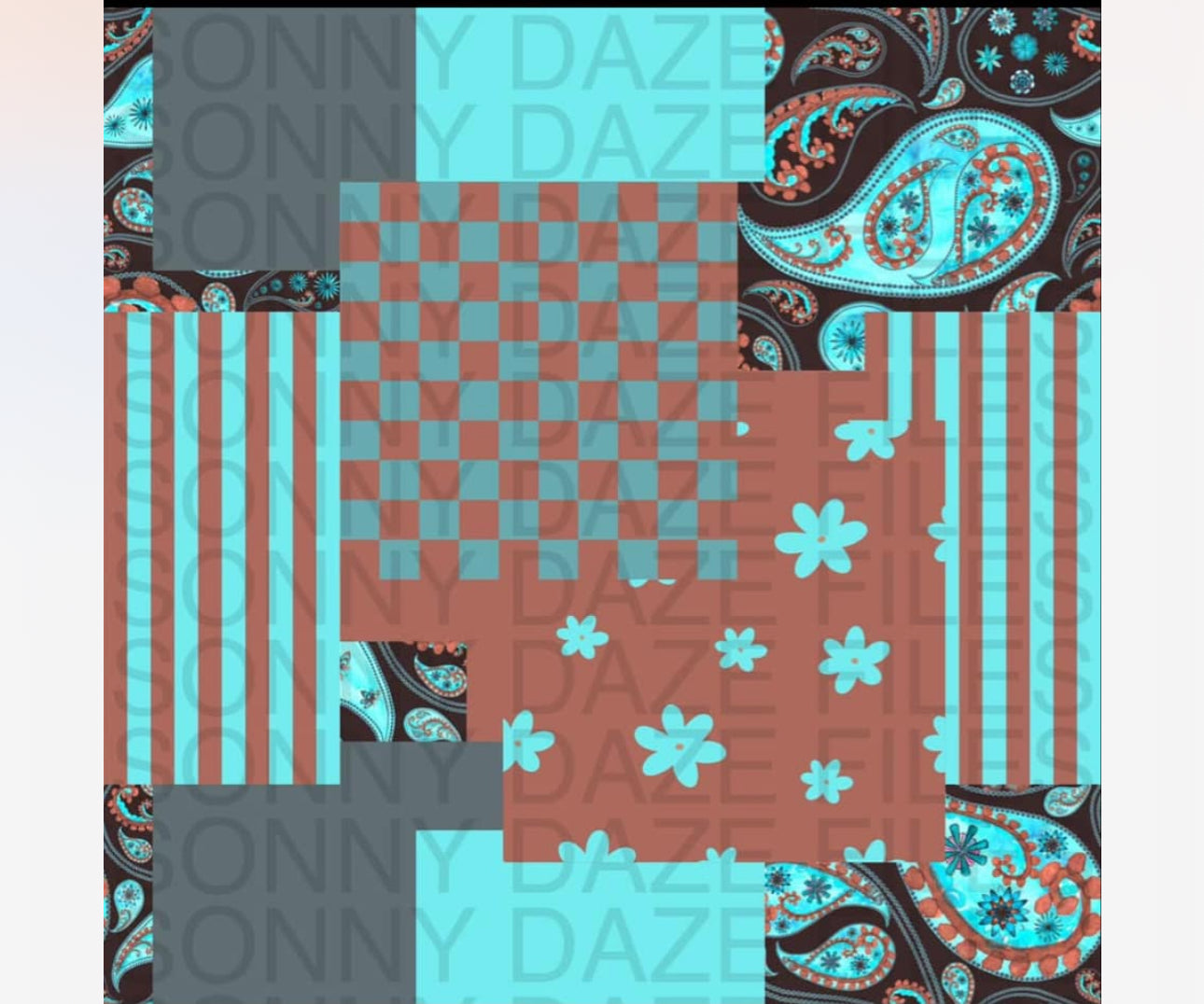Blue paisley patchwork