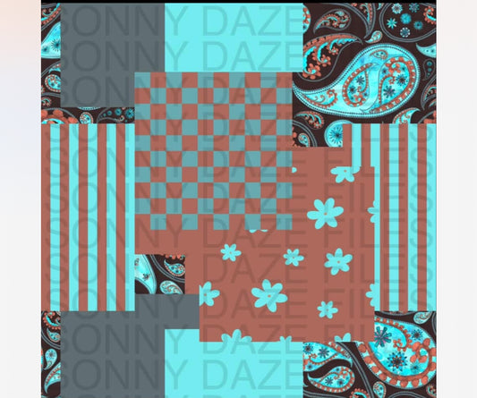 Blue paisley patchwork